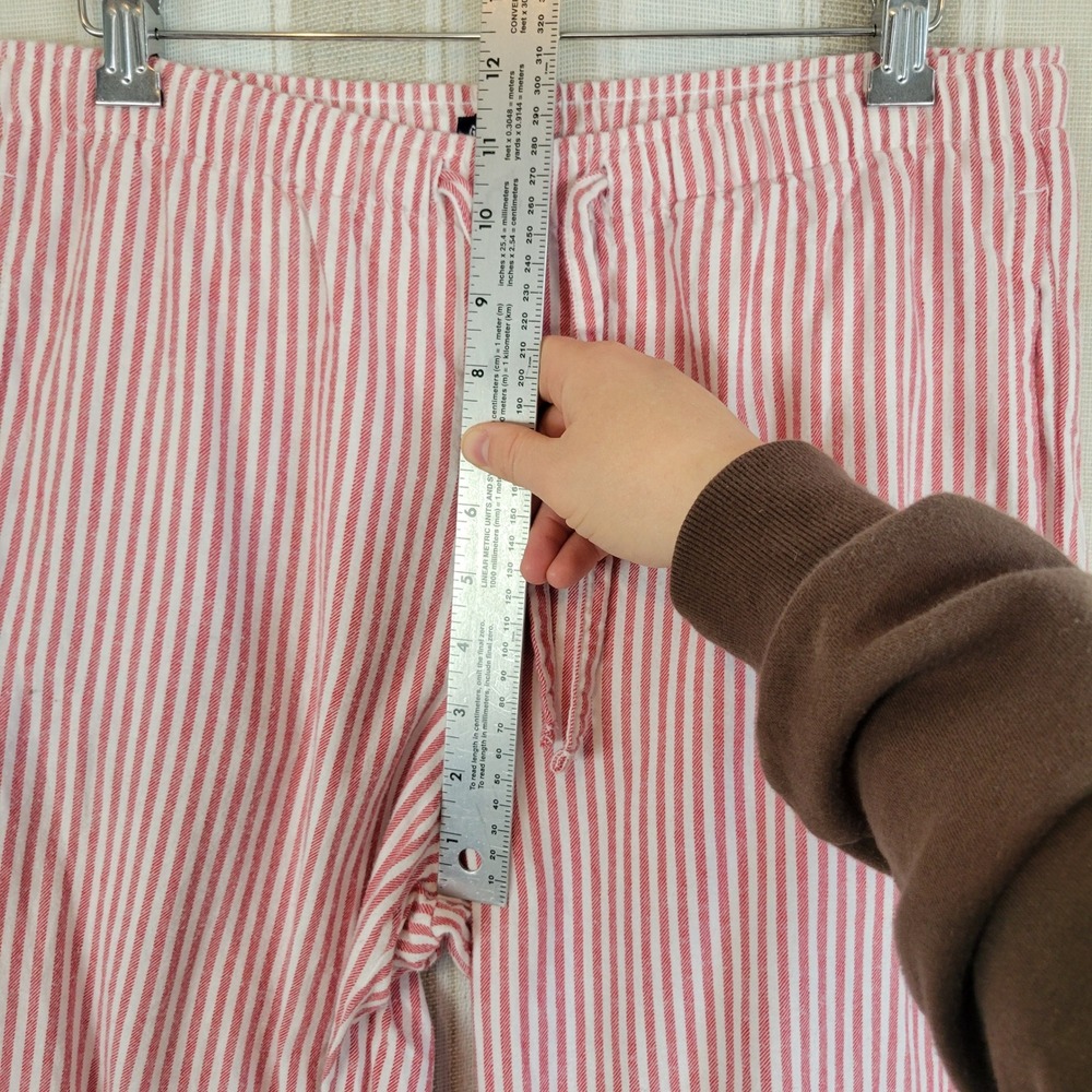 Gap Body 100% Cotton Pull on Pants Striped Size Small Pajamas Pockets Red White - Picture 5 of 11